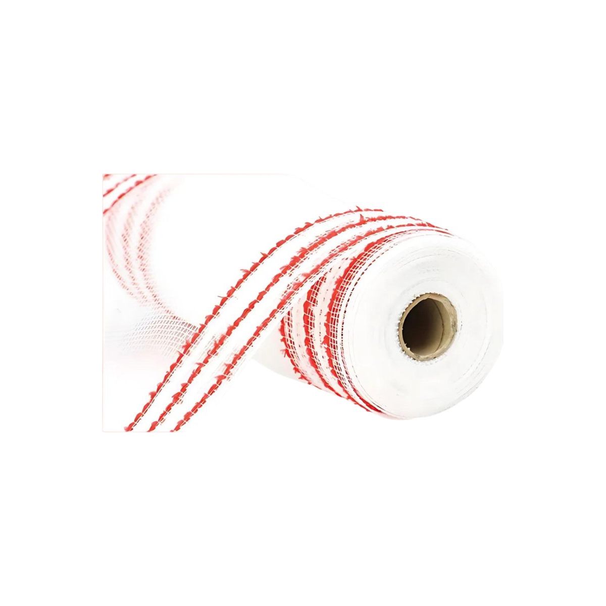 Shop For 10.25" Drift Border Mesh Ribbon: White/Red (10 Yards)