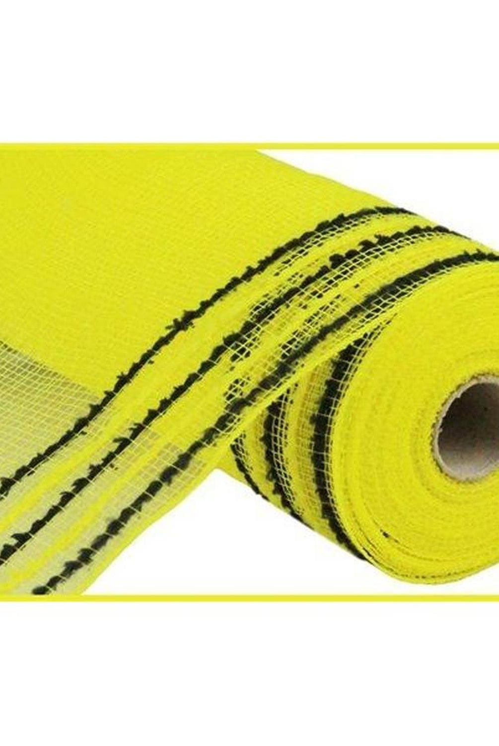 10.25" Drift Border Mesh Ribbon: Yellow/Black (10 Yards)