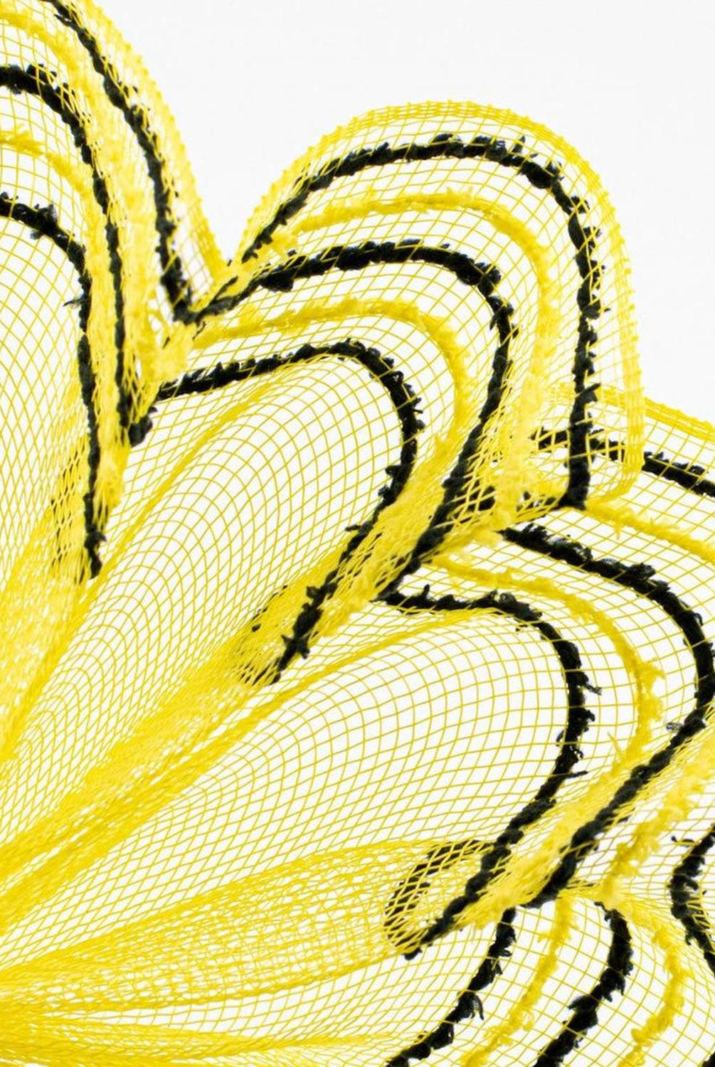 10.25" Drift Border Mesh Ribbon: Yellow/Black (10 Yards)