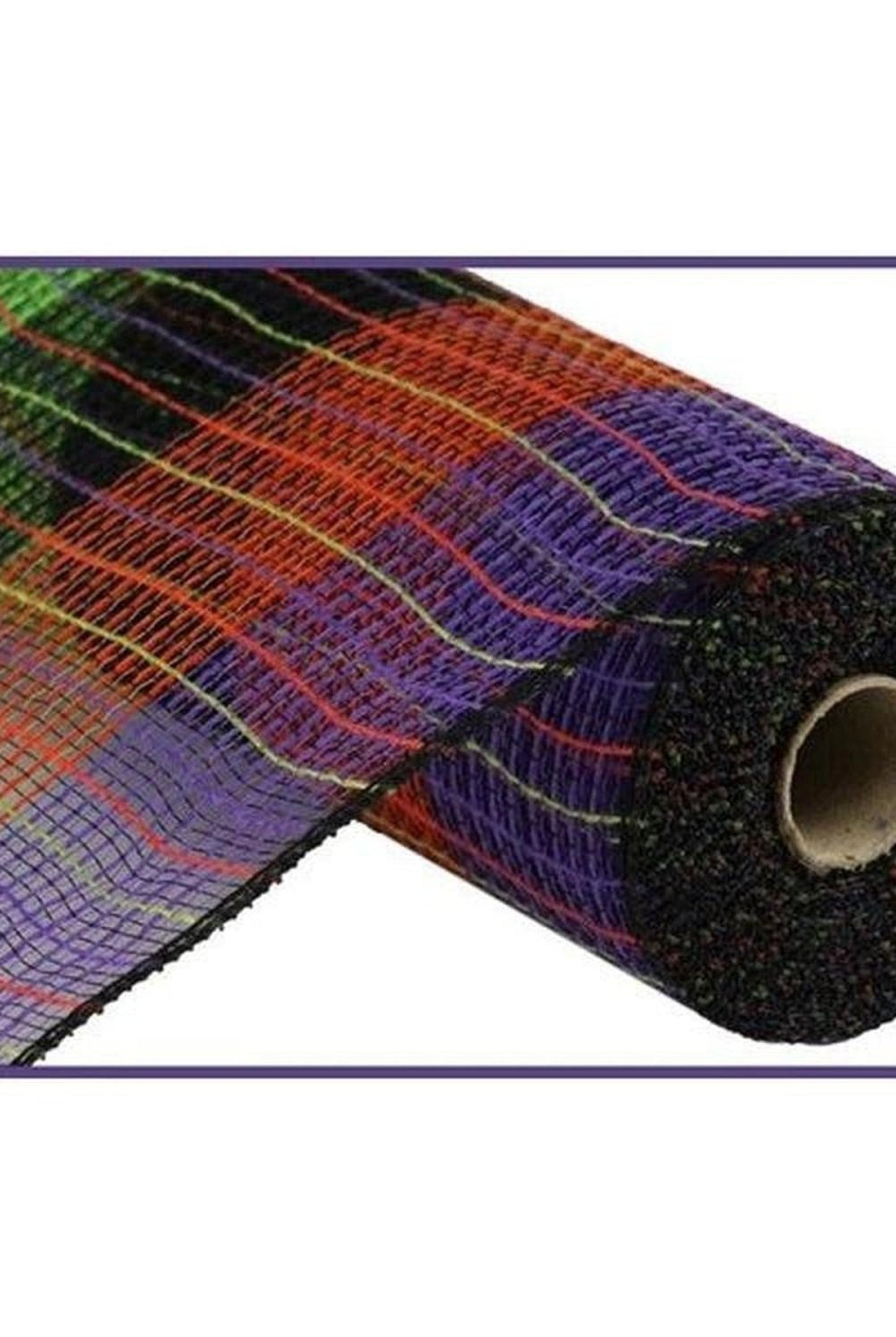 Shop For 10.25" Faux Jute Wide Stripe Mesh Ribbon: Purple/Green/Black/Orange (10 Yards)