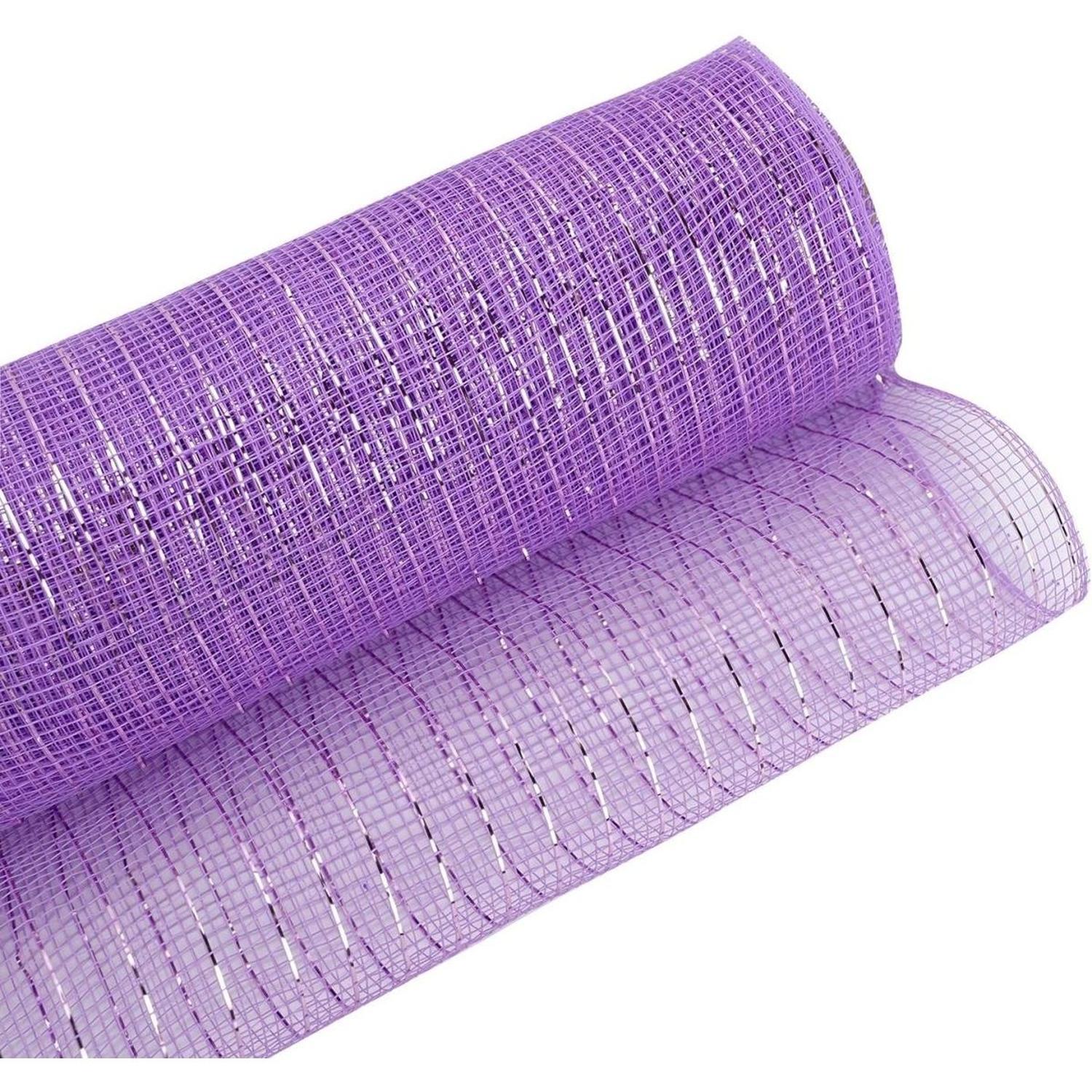 Shop For 10.25" Matte Wide Foil Mesh Ribbon: Lavender (10 Yards) at Michelle's aDOORable Creations