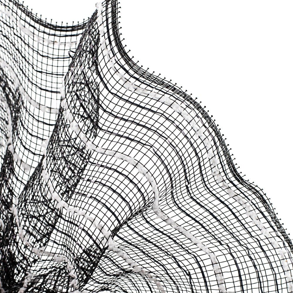 Shop For 10.25" Metallic Cotton Drift Mesh Ribbon: Black (10 Yards) at Michelle's aDOORable Creations