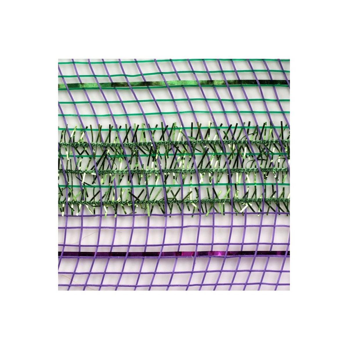 Shop For 10.25" Poly Deco Tinsel Mesh Ribbon: Mardi Gras Stripe (10 Yards)