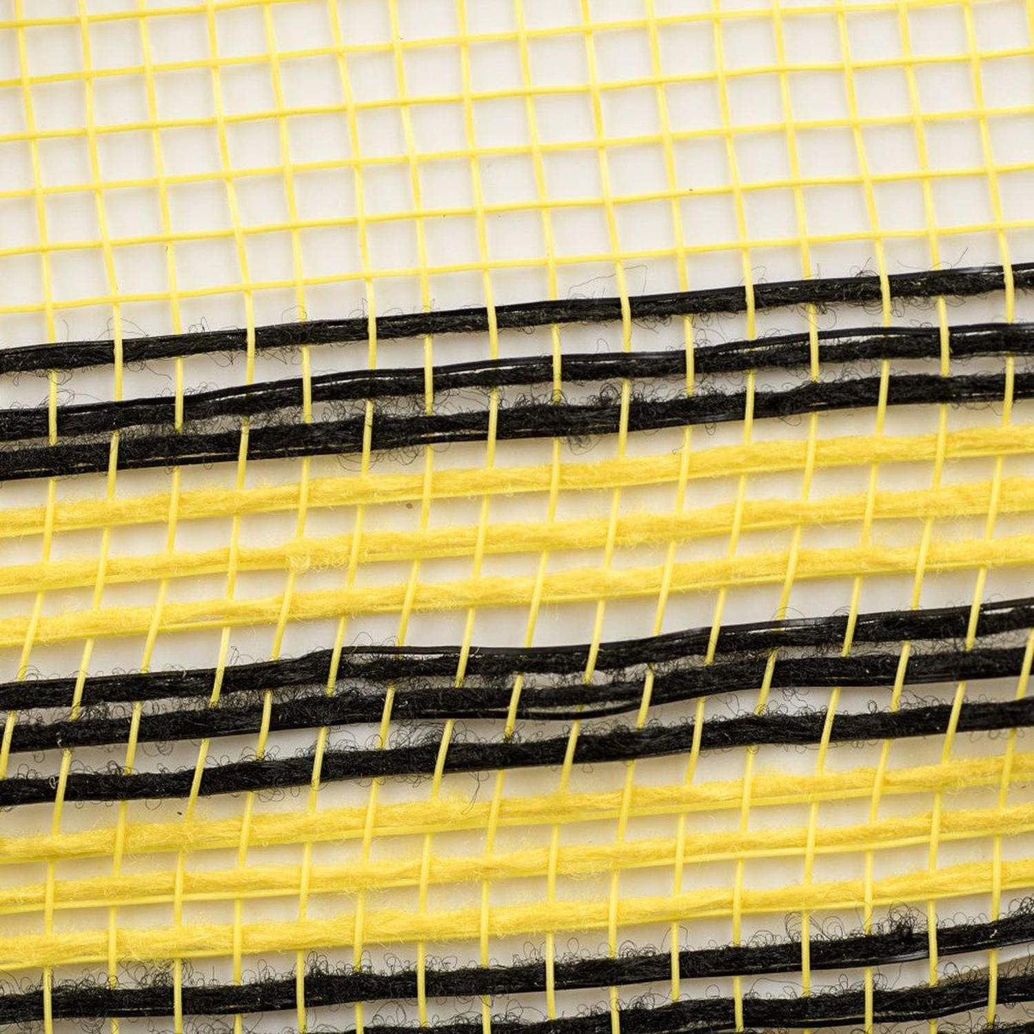 10.5" Border Stripe Metallic Mesh Ribbon: Yellow/Black (10 Yards)