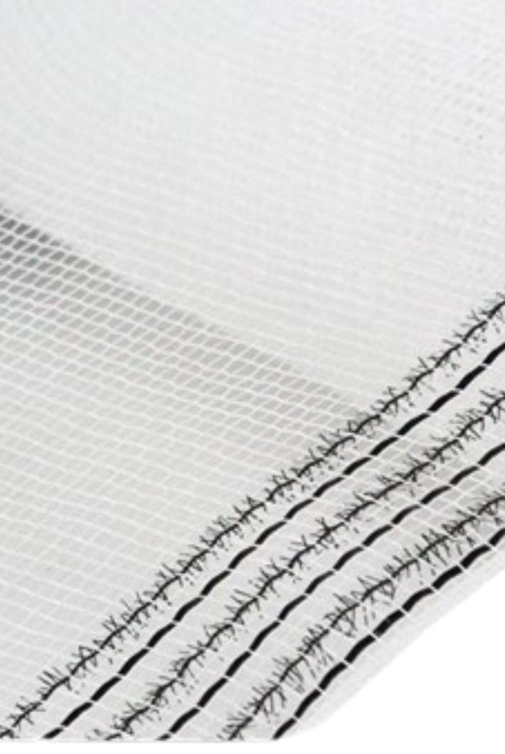 10.5" Border Stripe Tinsel Mesh Ribbon: White/Black (10 Yards)