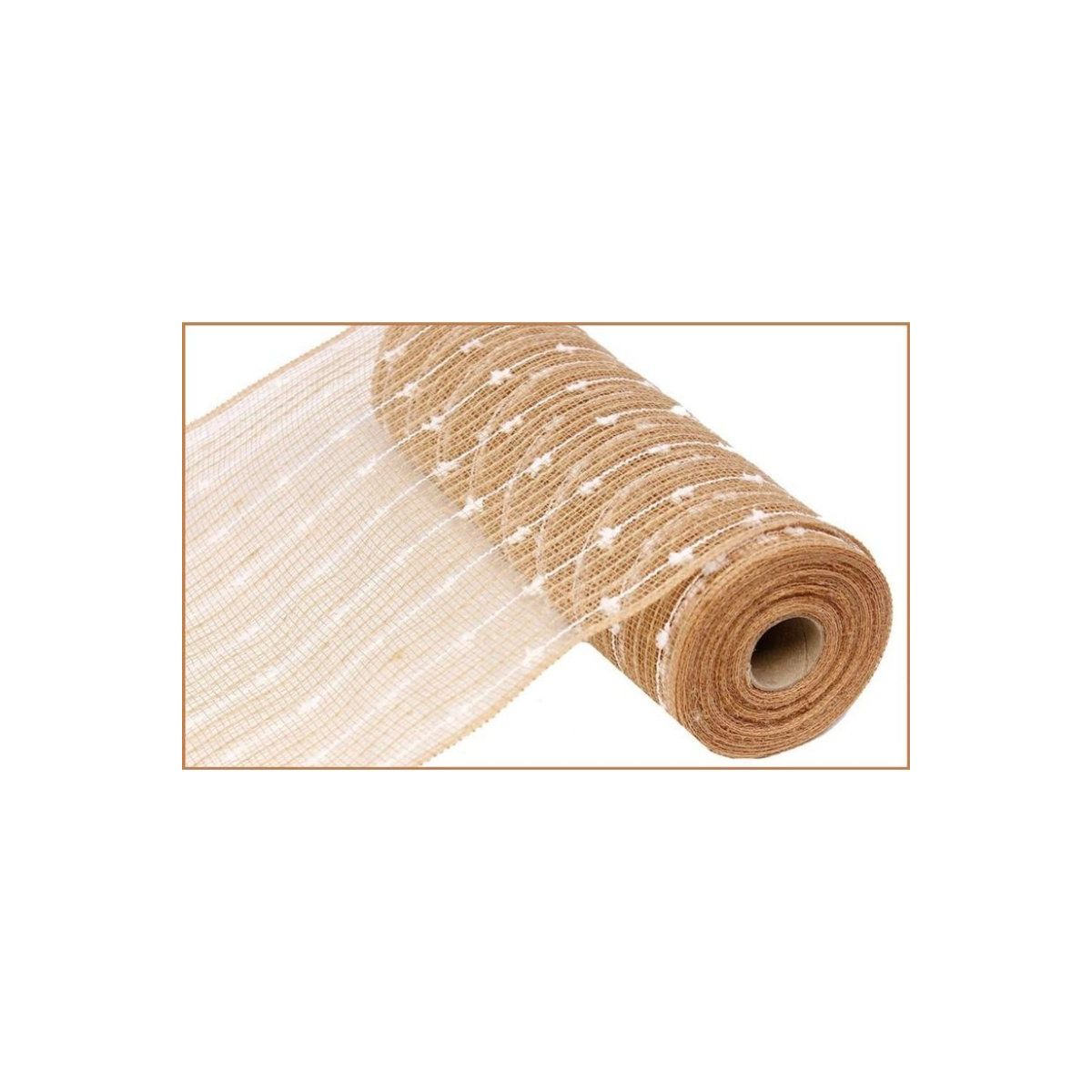 Shop For 10.5" Cotton Ball Poly Jute Mesh Ribbon: Natural White (10 Yards)