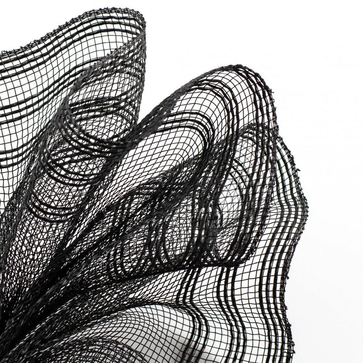 Shop For 10.5" Faux Jute Border Stripe Mesh Ribbon: Black (10 Yards) at Michelle's aDOORable Creations