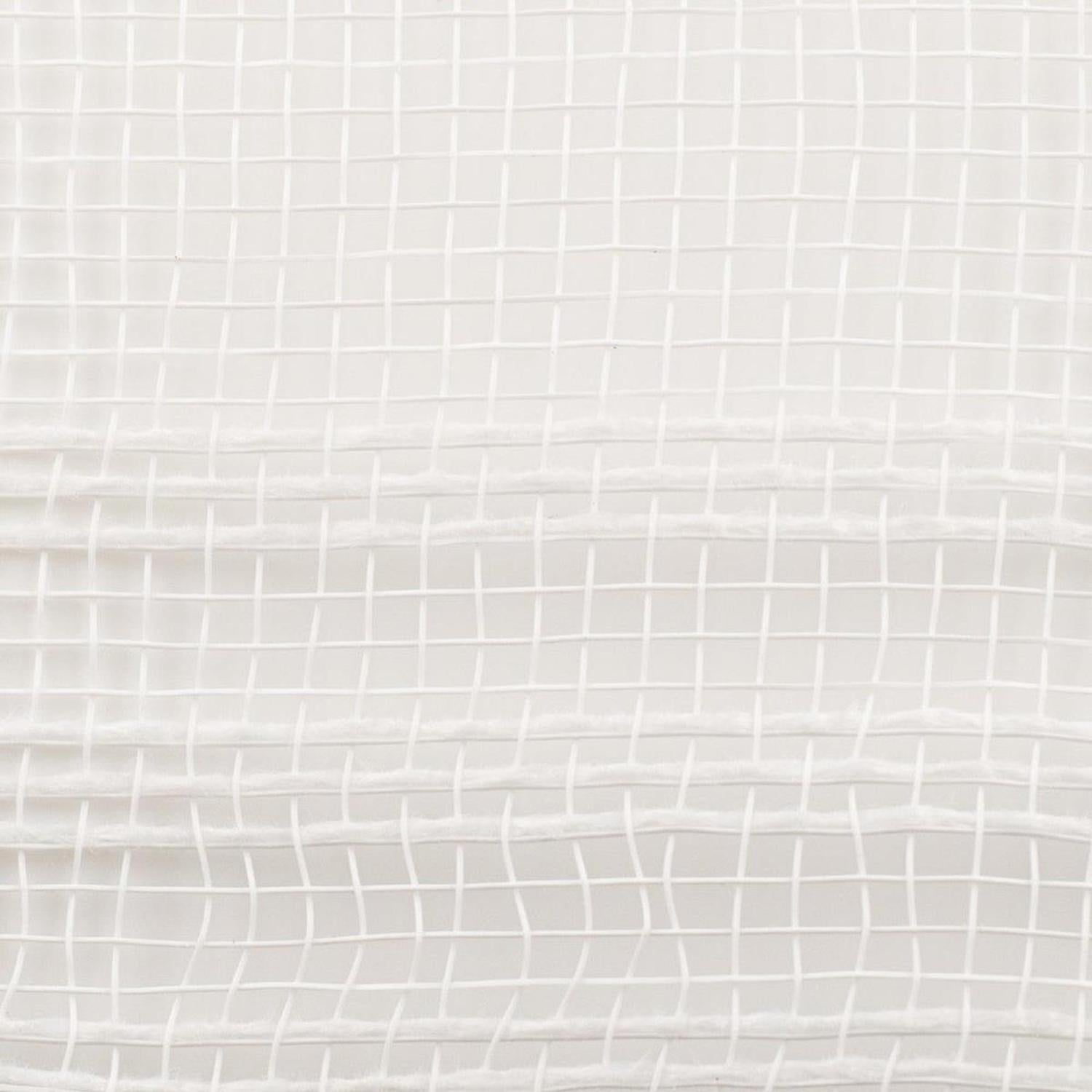 10.5" Faux Jute Border Stripe Mesh Ribbon: White (10 Yards)