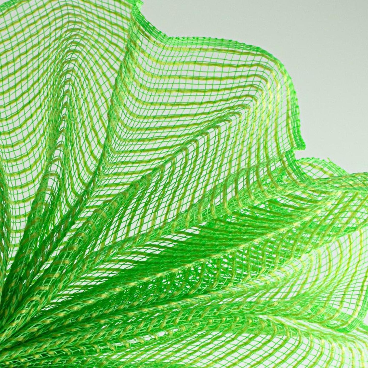 10.5" Faux Jute Mesh Ribbon: Fresh Green (10 Yards)