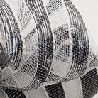 Shop For 10.5" Metallic Stripe Mesh Ribbon: Black/White (10 Yards) at Michelle's aDOORable Creations