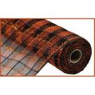 Shop For 10.5" Poly Deco Tinsel Mesh Ribbon: Orange/Black (10 Yards)