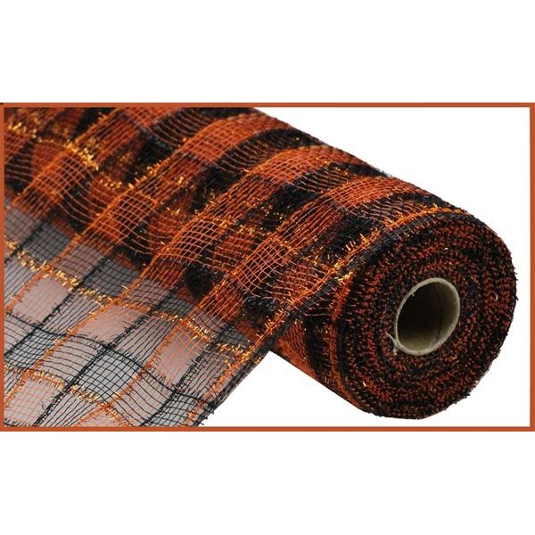 Shop For 10.5" Poly Deco Tinsel Mesh Ribbon: Orange/Black (10 Yards)