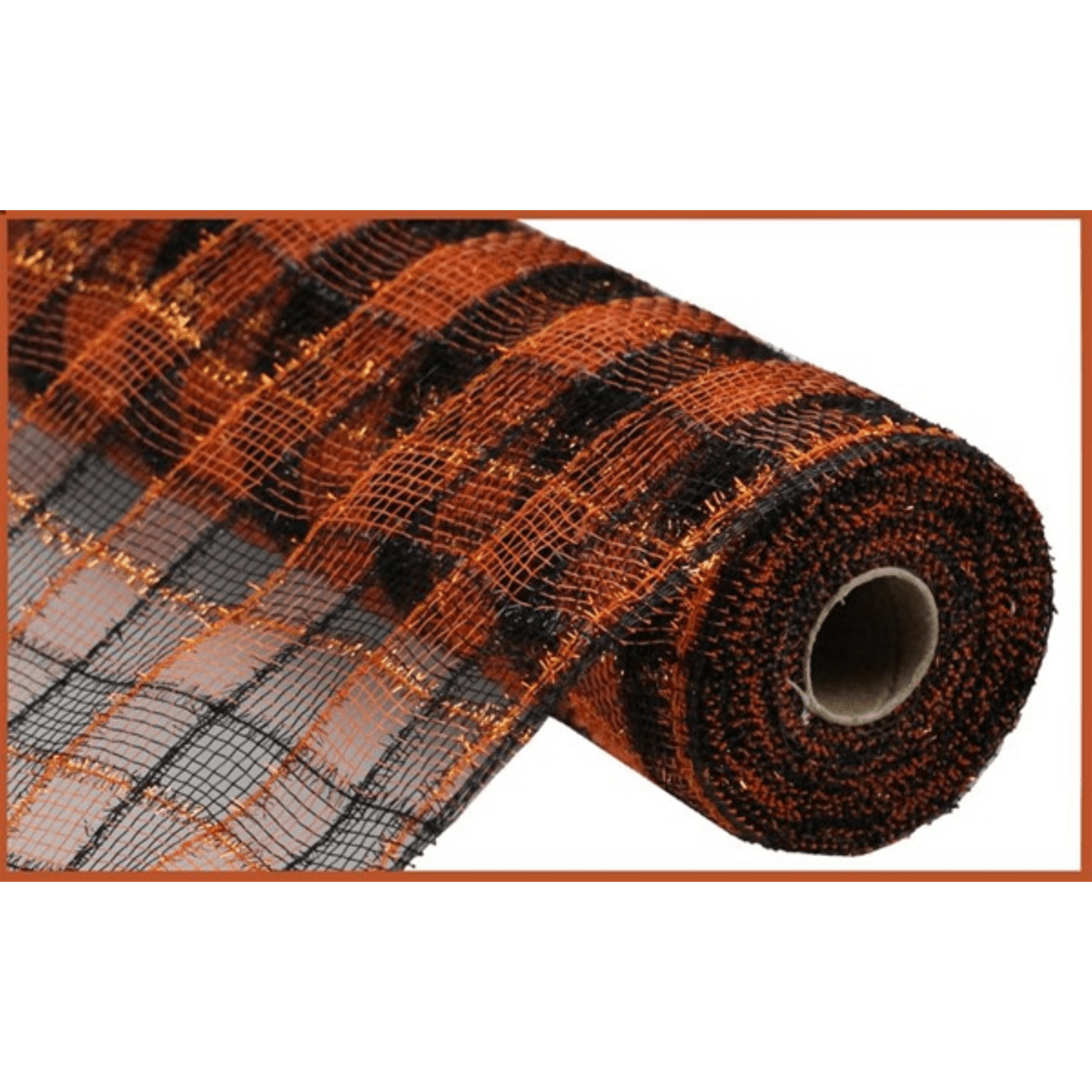 Shop For 10.5" Poly Deco Tinsel Mesh Ribbon: Orange/Black (10 Yards)