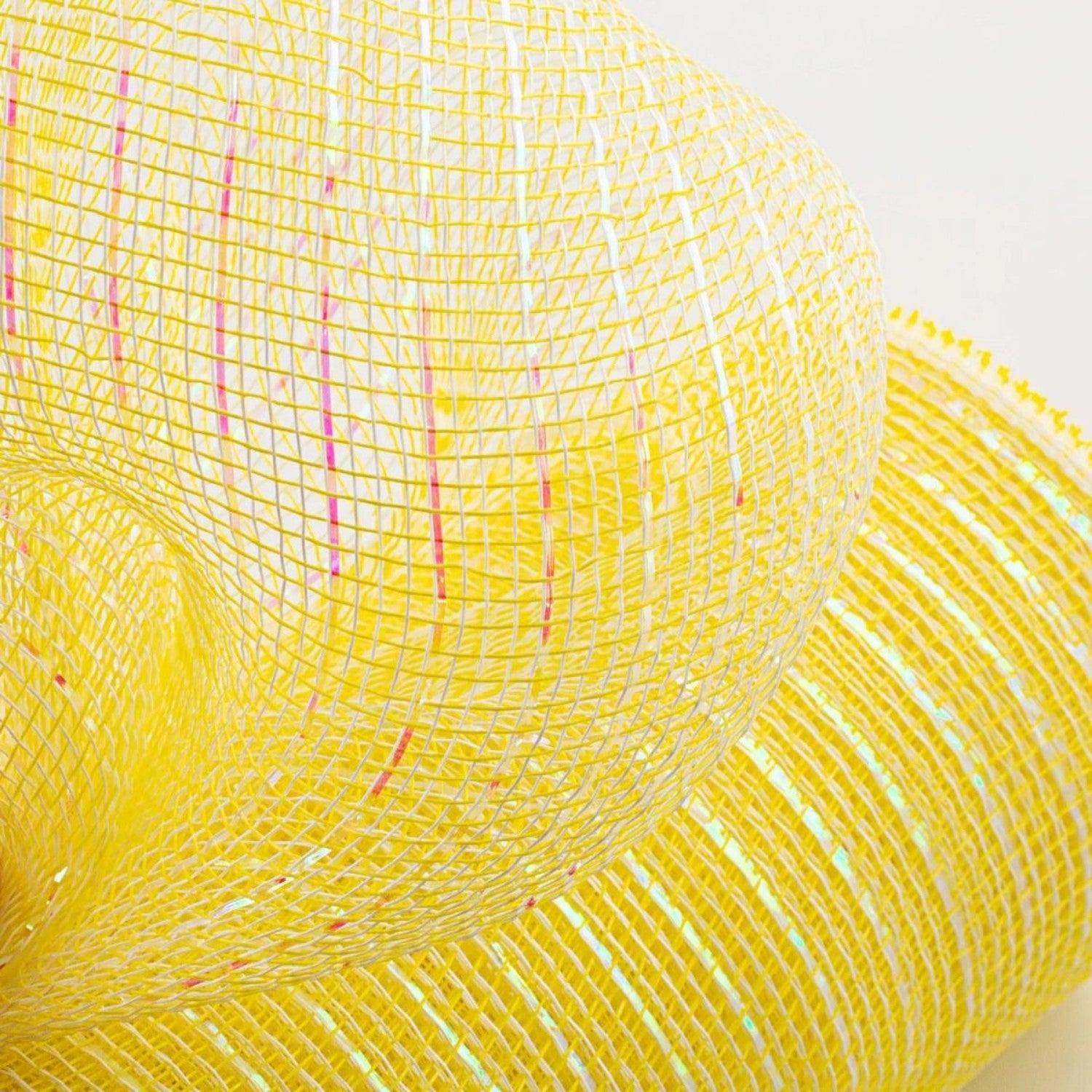 Shop For 10.5" Poly Mesh Roll Ribbon: Iridescent Pastel Yellow Foil