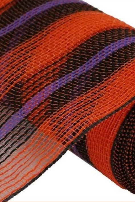 Shop For 10in Bold Stripe Fabric Mesh: Orange, Black, Purple (10 Yards)