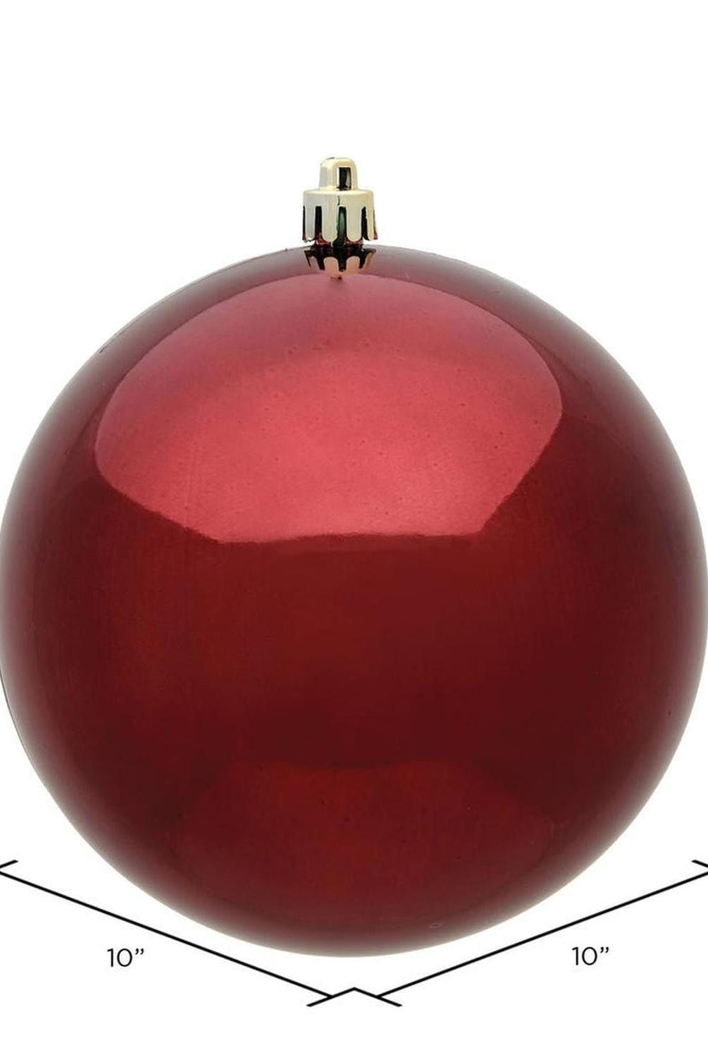 10in Burgundy Shiny Christmas Ball Ornament