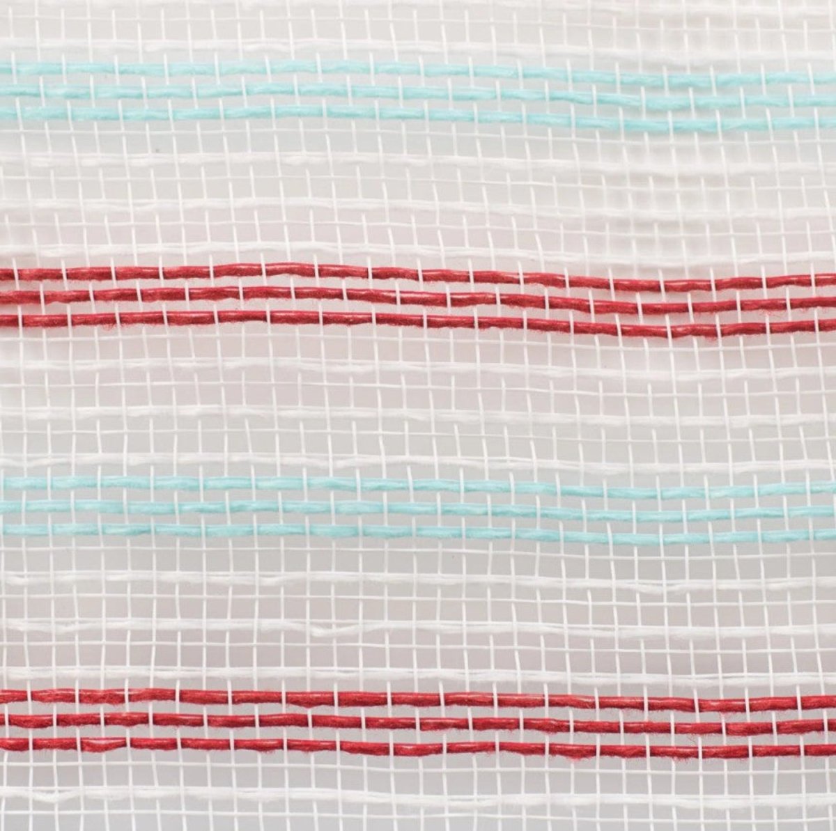 Shop For 10in Faux Jute Stripe Mesh: White, Red, Ice Blue (10 Yards)