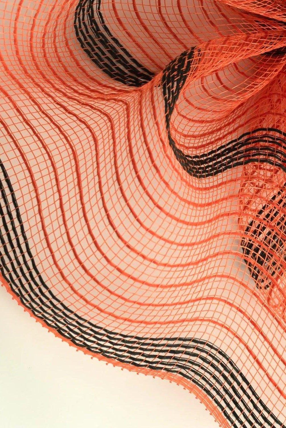 Shop For 10in Faux Jute Striped Mesh: Orange & Black (10 Yards)