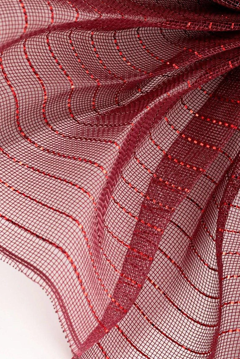 Shop For 10in Fine Weave Metallic Mesh: Burgundy/Red (10 Yards)