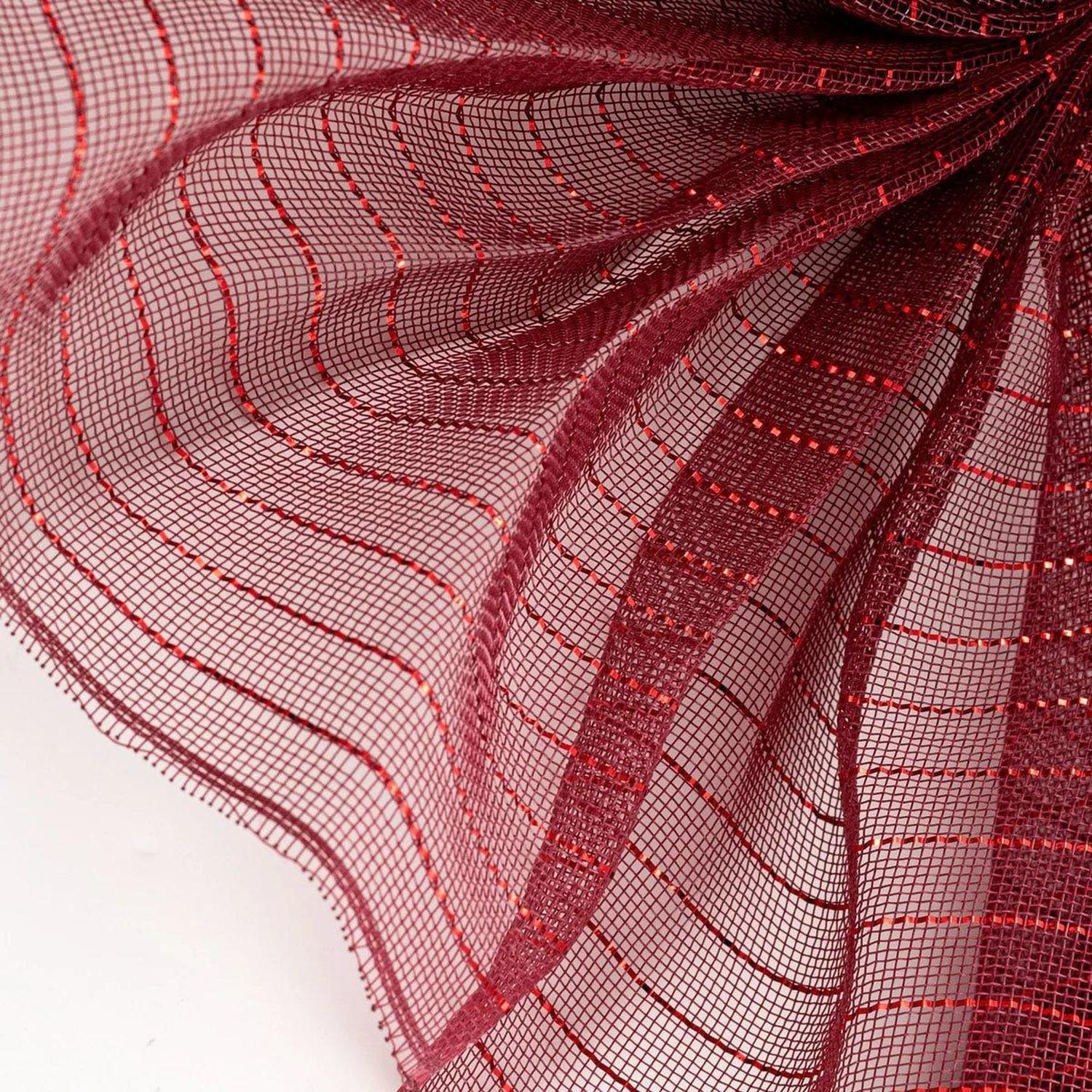 Shop For 10in Fine Weave Metallic Mesh: Burgundy/Red (10 Yards)