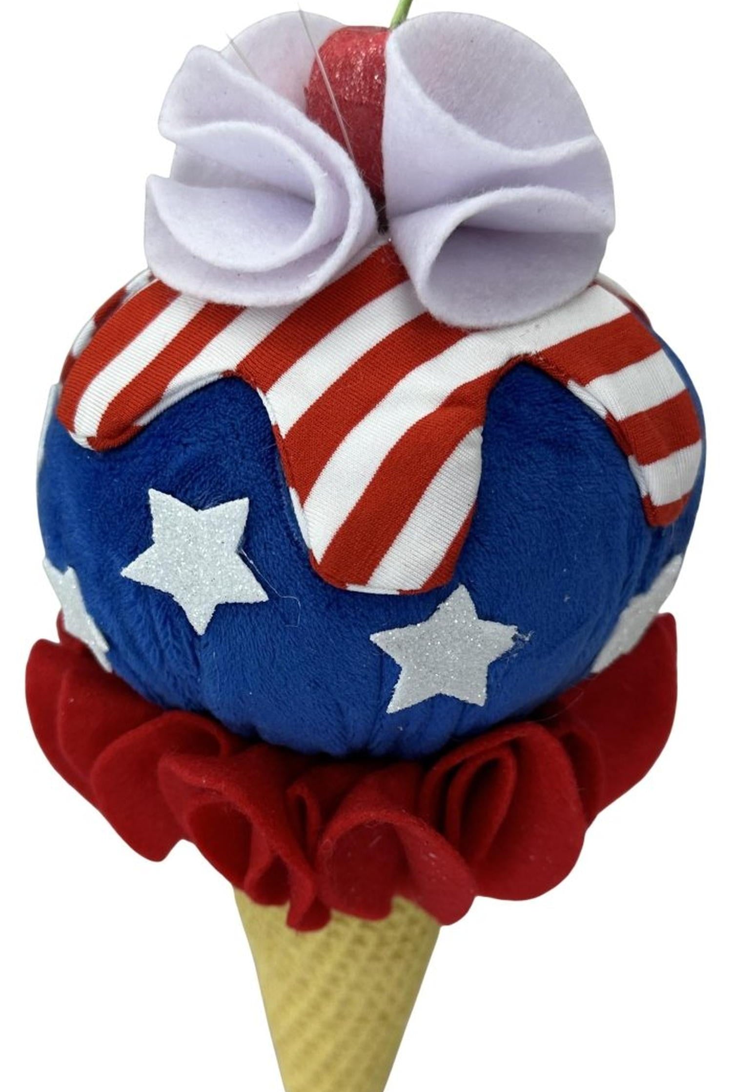 10in Patriotic Ice Cream Cone Ornament