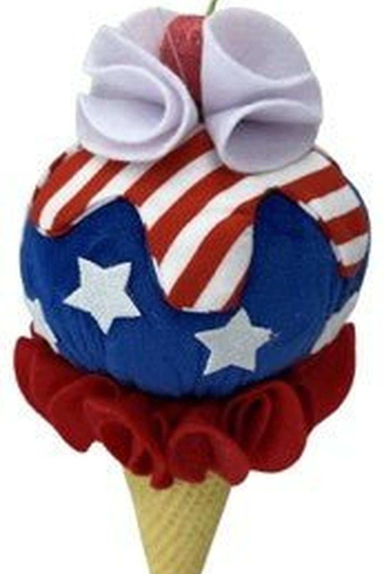 10in Patriotic Ice Cream Cone Ornament