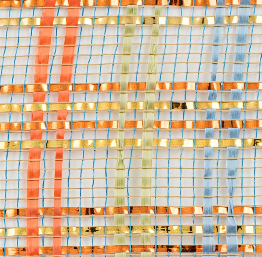 Shop For 10in Vertical Foil Plaid Mesh: Smoke Blue, Orange, Gold, Sage
