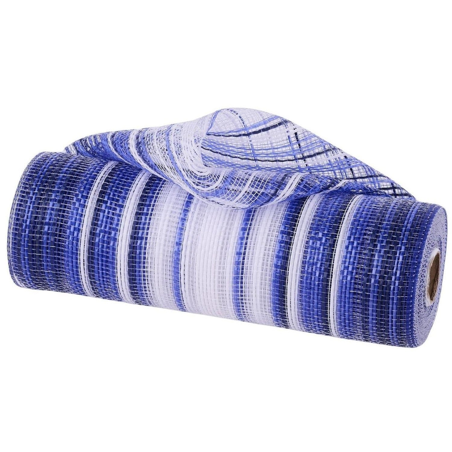 10in Vertical Ombre Stripe Mesh: Navy/Royal Blue/White