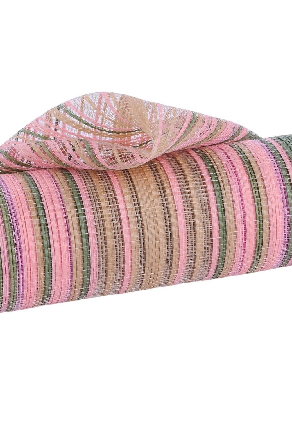 Shop For 10in Vertical Ombre Stripe Mesh: Sage Green/Natural/Blush