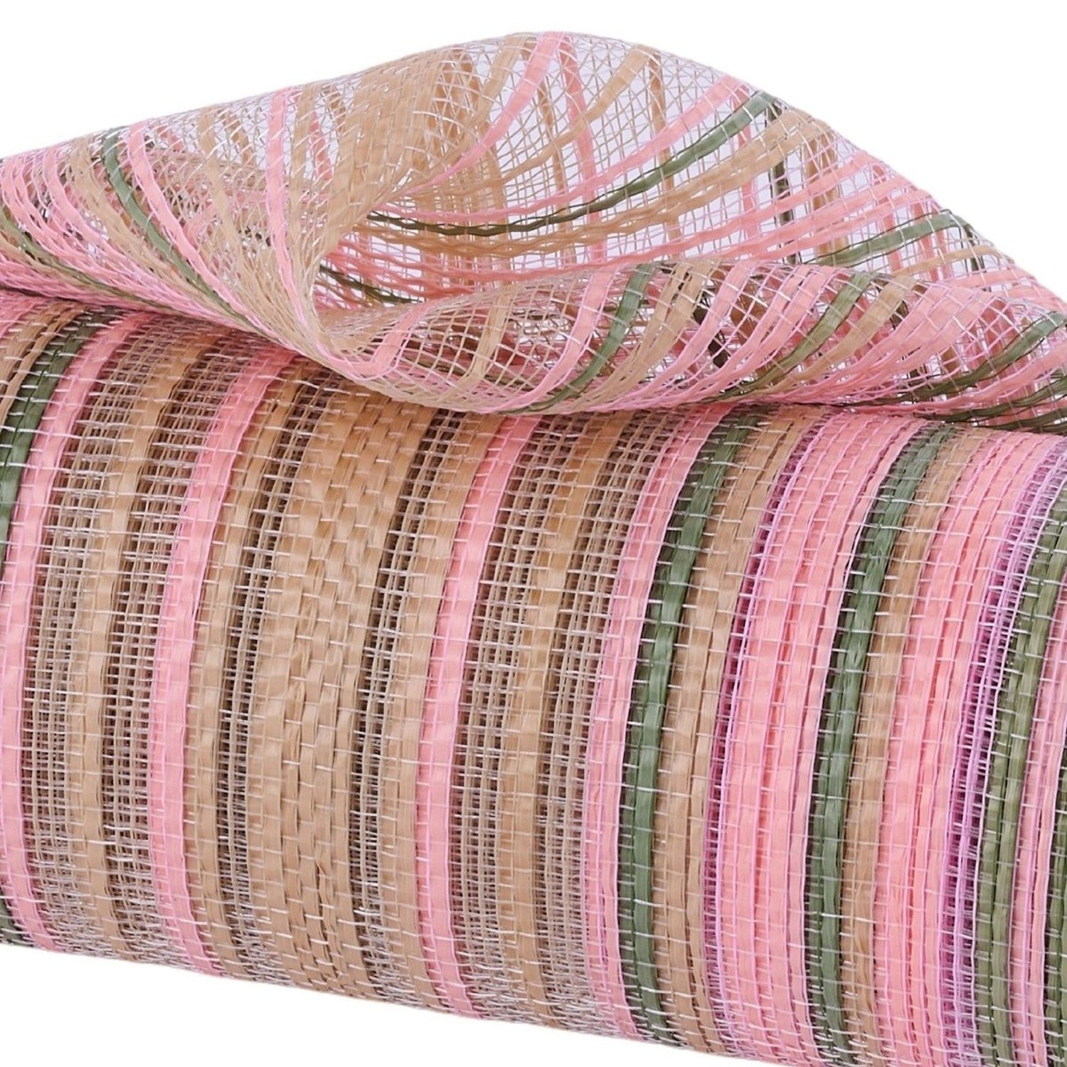 Shop For 10in Vertical Ombre Stripe Mesh: Sage Green/Natural/Blush