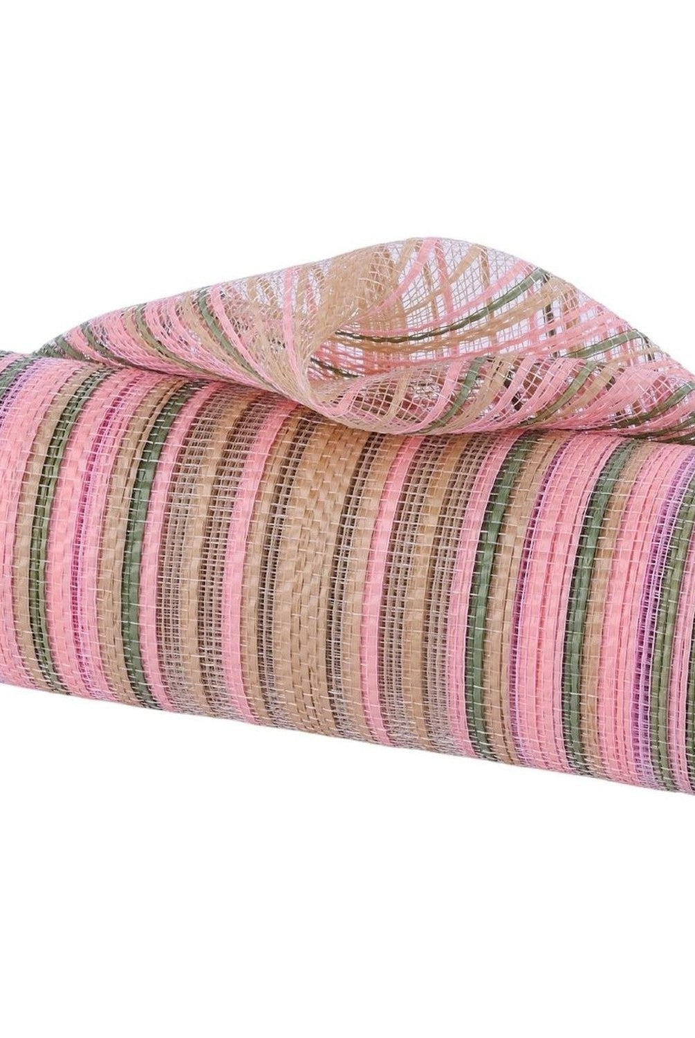 10in Vertical Ombre Stripe Mesh: Sage Green/Natural/Blush