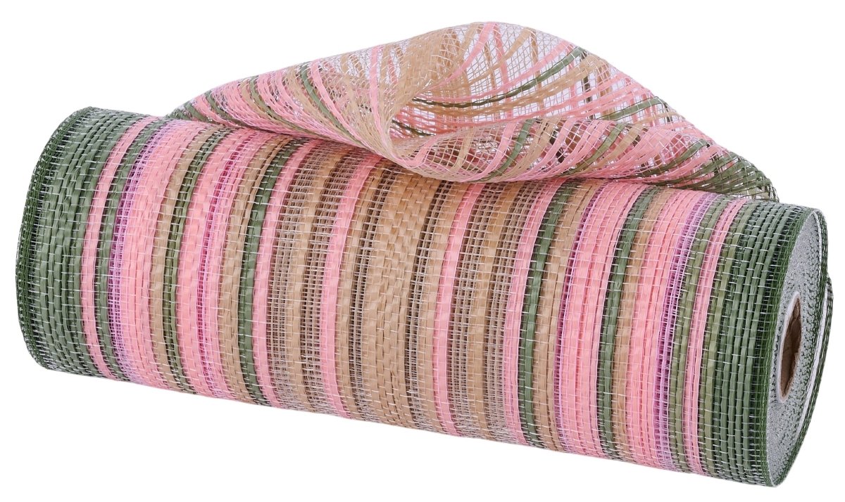 Shop For 10in Vertical Ombre Stripe Mesh: Sage Green/Natural/Blush