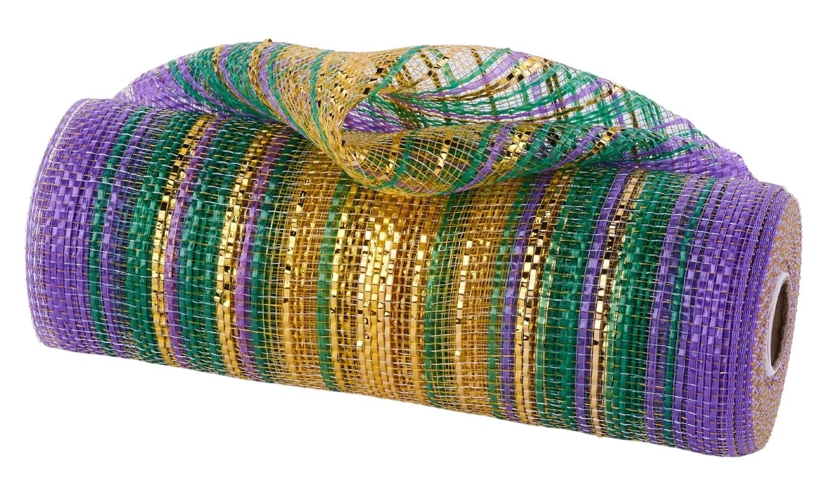 Shop For 10in Vertical Striped Ombré Mesh: Mardi Gras (10 Yards)