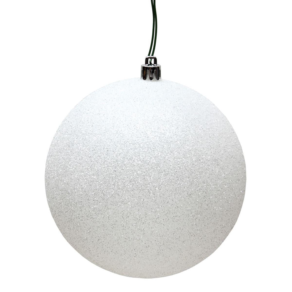 Shop For 10in White Glitter Ball Ornament