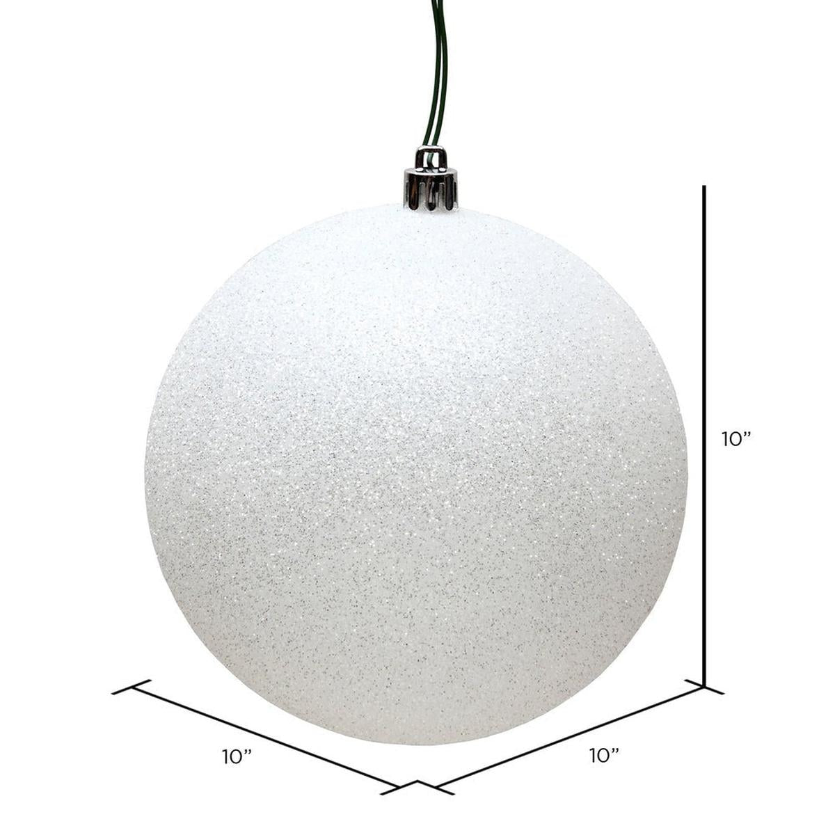 Shop For 10in White Glitter Ball Ornament