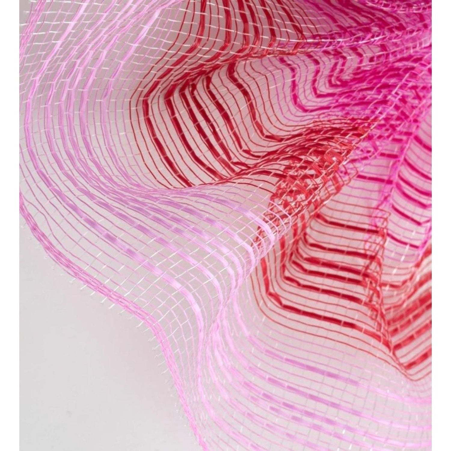 10in Wide Vertical Strip Mesh: Pink, Hot Pink & Red