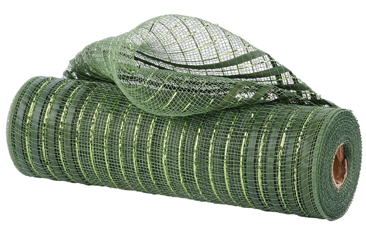 Shop For 10in XL Wide Film Border Mesh: Metallic Moss Green (10 Yards)