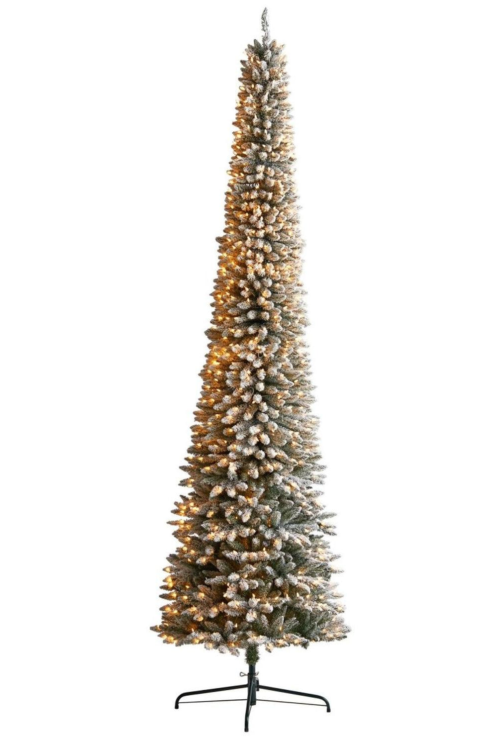 Shop For 11’ Flocked Pencil Artificial Christmas Tree