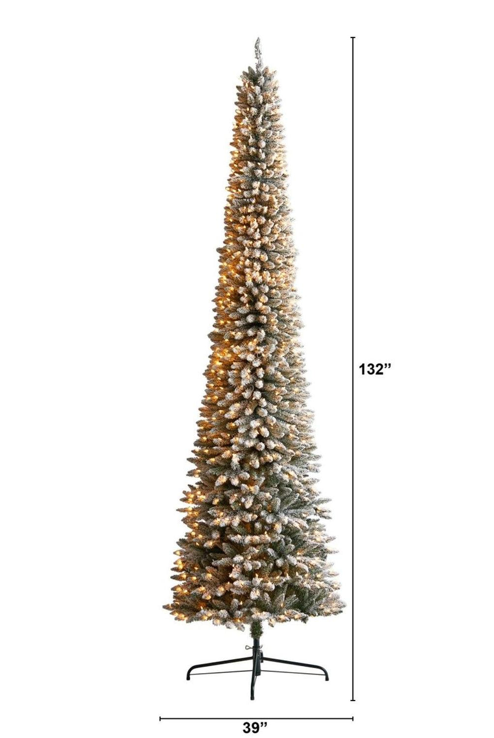Shop For 11’ Flocked Pencil Artificial Christmas Tree