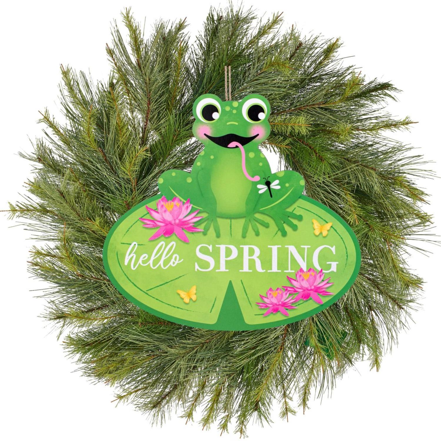 Shop For 11" Hello Spring Frog Sign