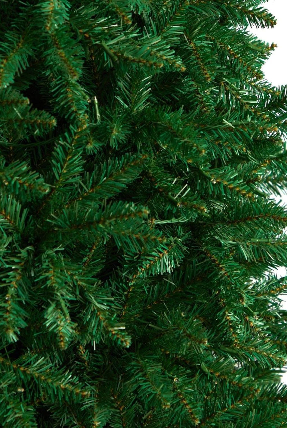 11’ Slim Green Mountain Pine Christmas Tree with 950 Clear LED Lights and 2836 Bendable Branches