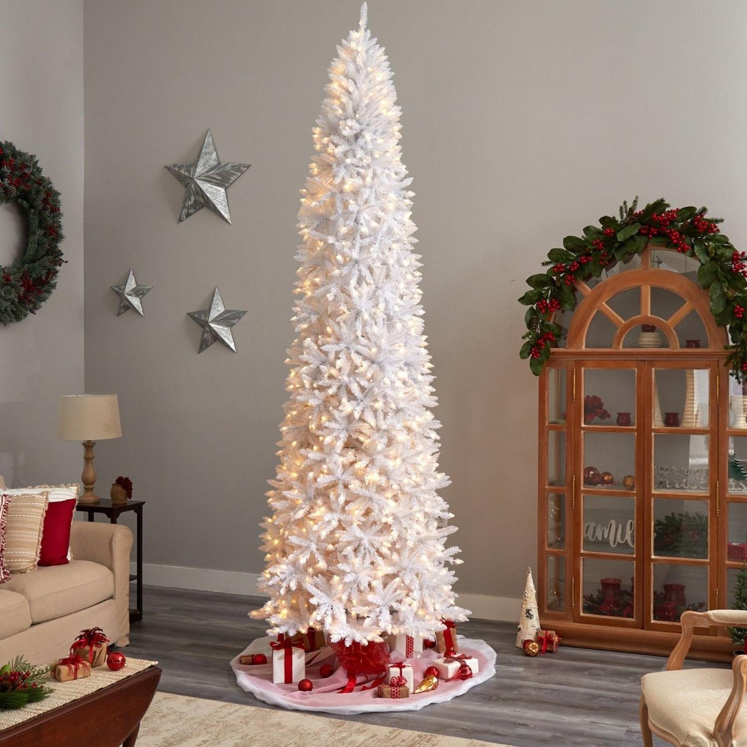 Shop For 11’ Slim White Artificial Christmas Tree