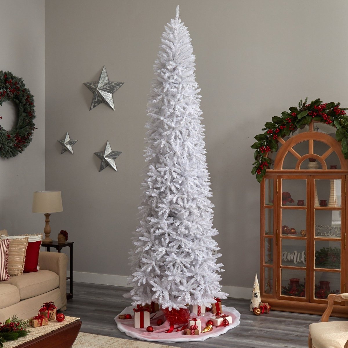 Shop For 11’ Slim White Artificial Christmas Tree