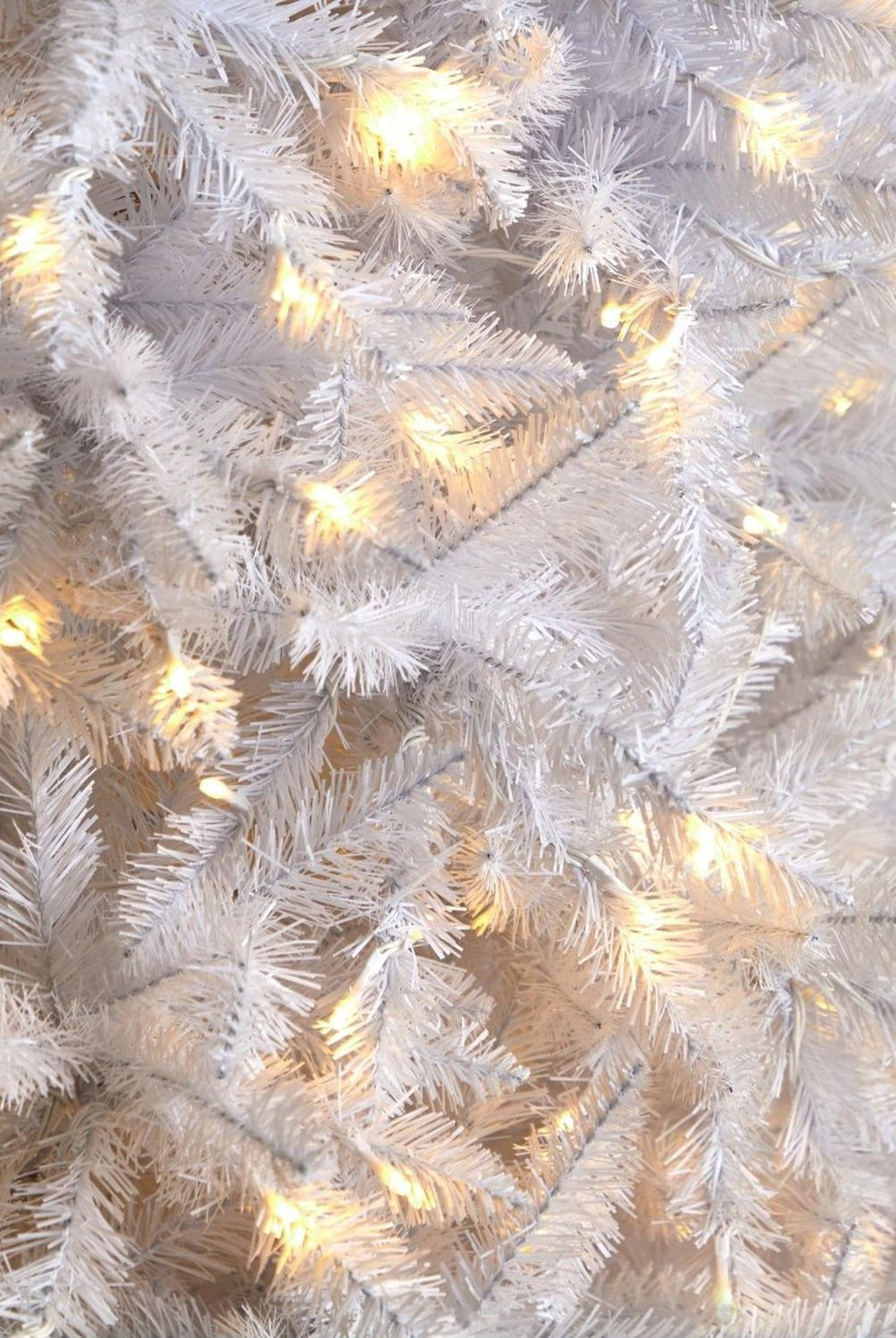 11’ Slim White Artificial Christmas Tree with 950 Warm White LED Lights and 2836 Bendable Branches