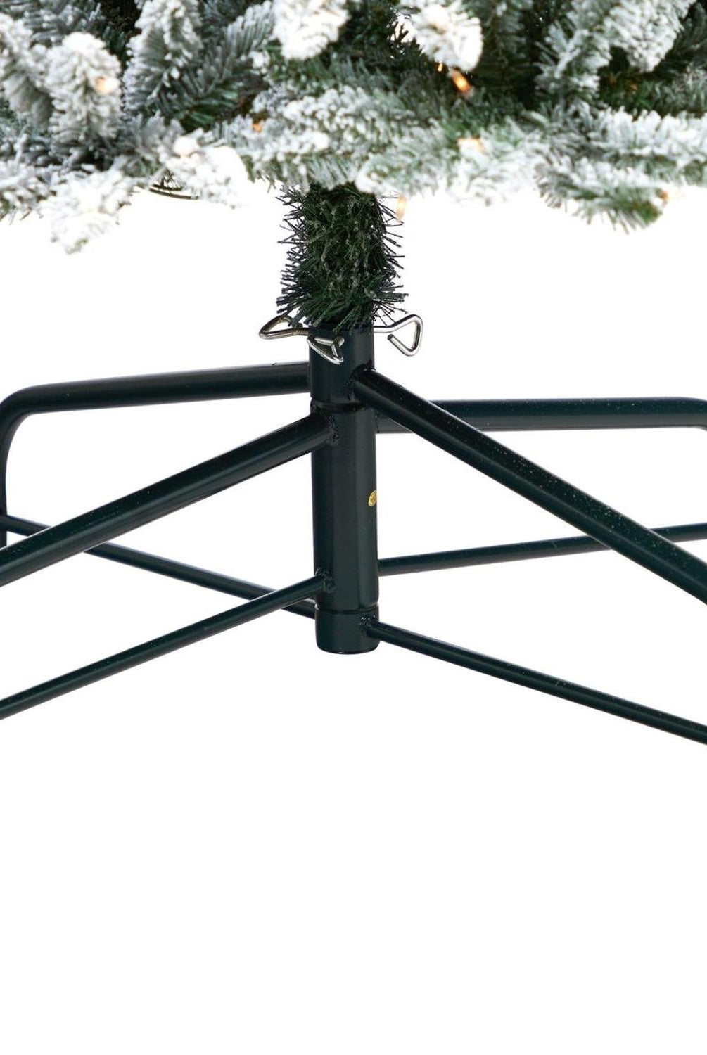 12’ Flocked Pencil Artificial Christmas Tree with 1000 Clear Lights and 1819 Bendable Branches