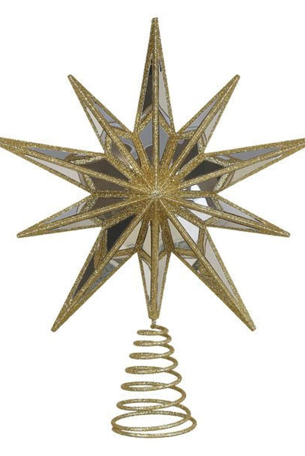 12" Gold Double-Sided Mirrored Star Tree Topper