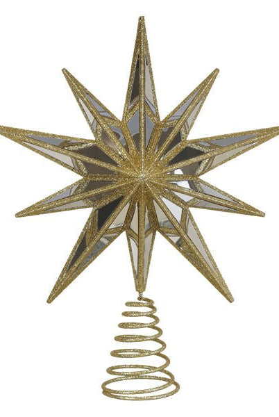 Shop For 12" Gold Double - Sided Mirrored Star Tree Topper