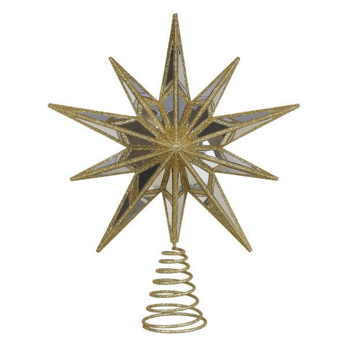 Shop For 12" Gold Double - Sided Mirrored Star Tree Topper