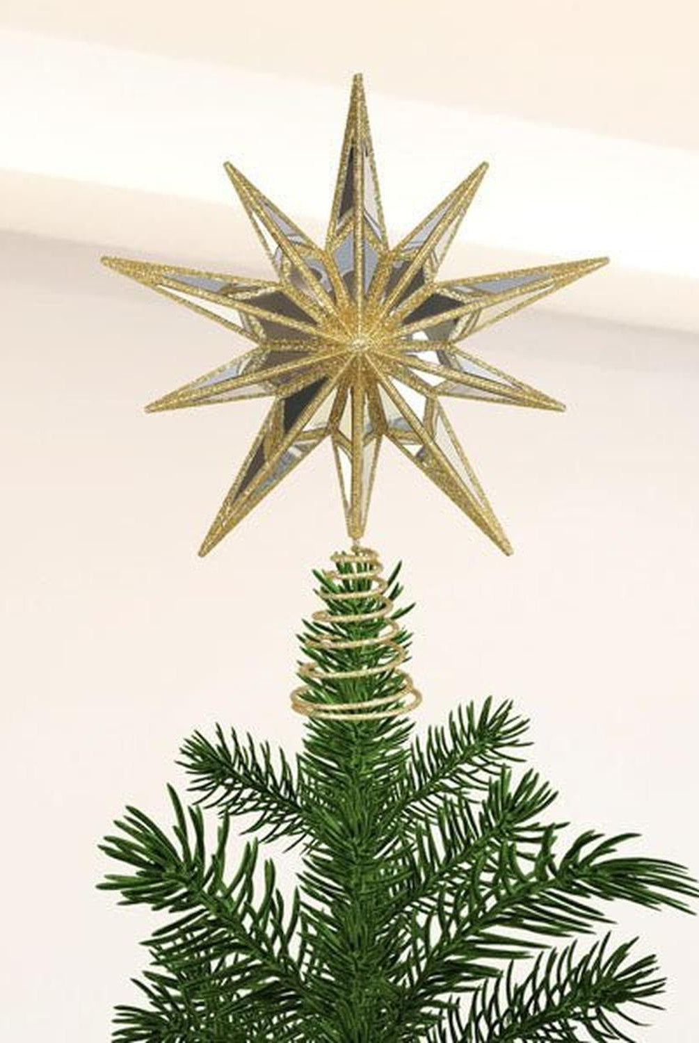 12" Gold Double-Sided Mirrored Star Tree Topper