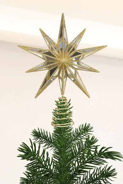 Shop For 12" Gold Double - Sided Mirrored Star Tree Topper